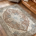 thumbnail image 4 of Toyoso 6x9 Vintage Persian Area Rug - Distressed Antique Rust Brown & Grey Silicone Carpet, Large Machine Washable Non-Slip Indoor Rug, 0.25" Low Pile Stain Resistant Carpet for Modern Bedroom, 4 of 9