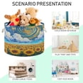 thumbnail image 4 of WOBOGO Sunflower with Swirling Clouds Toy Storage Basket 20×14in Canvas Laundry Hamper for Living Room Kids Room Bathroom Organizer, 4 of 6