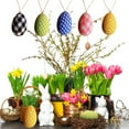thumbnail image 5 of CreativeArrowy 1pcs Pendant Easter Stems Foam Balls Home Decoration Blue Green Black Pink Festive Supplies Cloth-wrapped Egg Ornaments, 5 of 10