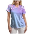 thumbnail image 5 of COMVALUE Womens Heart Printed Animals Nurse Uniforms 2026 Scrub Tops for Women Short Sleeve V Neck Scrub Shirt with Pockets (Light Blue, S), 5 of 9