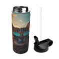 thumbnail image 2 of Disketp Cool Cat Driving Sunset 18oz Sports Insulated Kettle With Straw Insulated Water Bottle For Running Hiking Cycling Climbing Man'S Womens Sports Water Bottle, 2 of 8