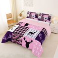 thumbnail image 2 of Castle Fairy Vintage Camo Deer King Size Comforter Sets 3pcs,Abstract Geometric Plaid Comforters King Size,Pink Reversible,1 Comforter and 2 Pillowcases, 2 of 6