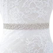 Wedding Sash Belt Bridal Rhinestone Belt Silver Trim Womens Belt Ivory Ribbon for Wedding