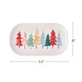 thumbnail image 2 of Holiday Time Ceramics Multi Color Trees Platter, 2 of 5