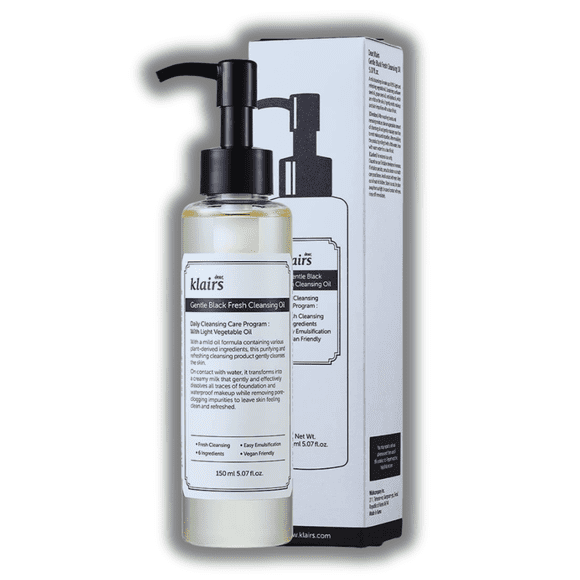 Aceite limpiador Dear, Klairs Gentle Black Fresh, 150 ml, vegano
