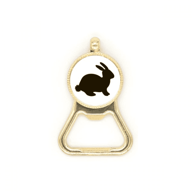 Black Hare Animal Portrayal Beer Bottle Cap Opener Stainless Steel Key Chain