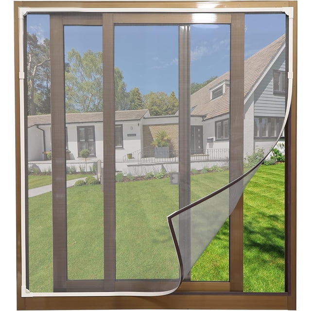 Density Mesh Window Screen, Precision Stitching & High-Density Mesh Technology for Gray Mesh White Frame, Up To Max 100 X 125Cm, No Punching & Breathable and Ventilation for Various Window Types