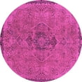 thumbnail image 1 of Ahgly Company Indoor Round Abstract Pink Modern Area Rugs, 4' Round, 1 of 4