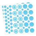 thumbnail image 1 of Uxcell Etiqueta de pared redonda PVC autoadhesiva con puntos, azul claro, 132 piezas (2 hojas), 1 of 6