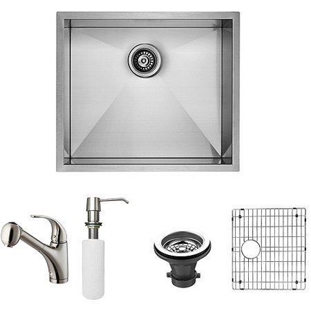 Vigo All In 1 23 Undermount Stainless Steel Kitchen Sink And