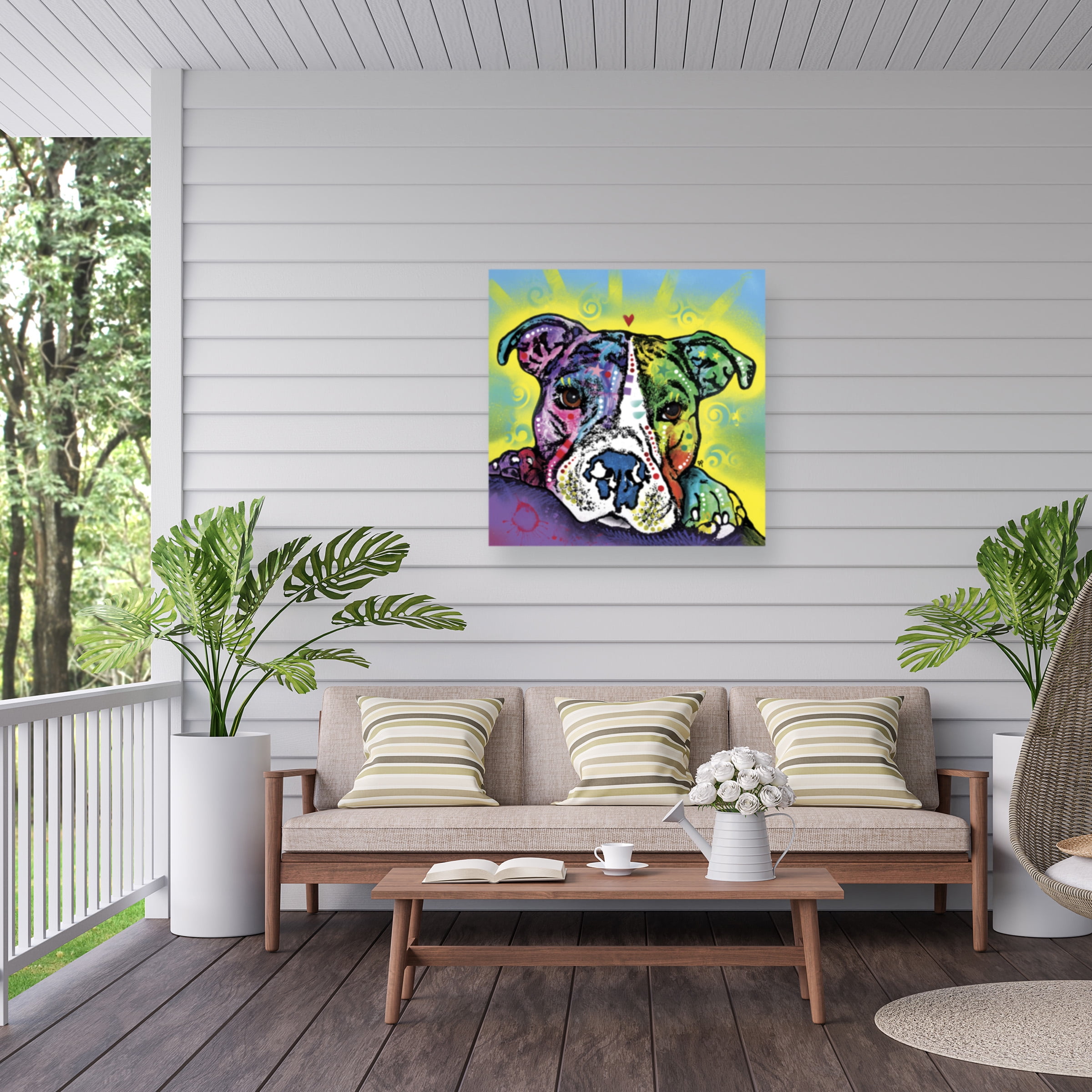 Dean Russo 'The Baby Pit Bull' Outdoor Canvas 24x24