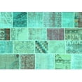 thumbnail image 1 of Ahgly Company Indoor Rectangle Patchwork Turquoise Blue Transitional Area Rugs, 8' x 10', 1 of 4