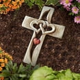 thumbnail image 5 of Carved Wooden Cross Intertwined Hearts, Wooden Love Cross, Wall Hanging Hand Carved Wood Cross for Home Living Room Decor, 5 of 5