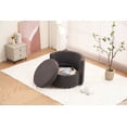 thumbnail image 3 of MAYEERTY Teddy Fabric Swivel & Storage Chair, with Back Cushion for Living Room, Dark Gray, 3 of 6
