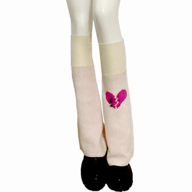Light gray Calcetines de lolita para mujer, calcetines dulces para niñas, calentadores de piernas, cubierta de pie tejida para mujer, Otoño Invierno, hasta la rodilla, suave, sin