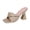 Gold, variant on Womens Square Open Toe Block Heel Sandals Fashion Slip On Backless Slingback High Heel Slides Party Wedding Dance Gold 36