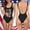 Black, variant on Swimming Women Floral Print Piece Tennis Swimsuit with V Neck Tankini for Summer Comfort High Waist Control Elegant Bathing Suit Pink XL