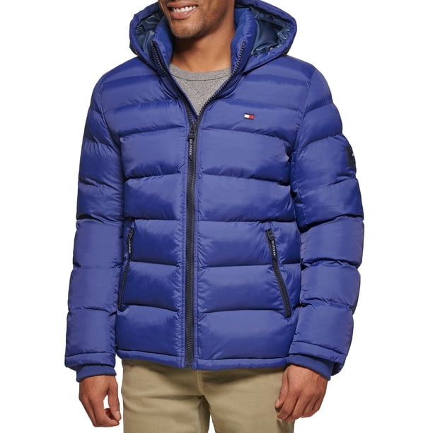 Chaqueta Tommy Hilfiger para hombre, con capucha, acolchada, color azul real, talla M