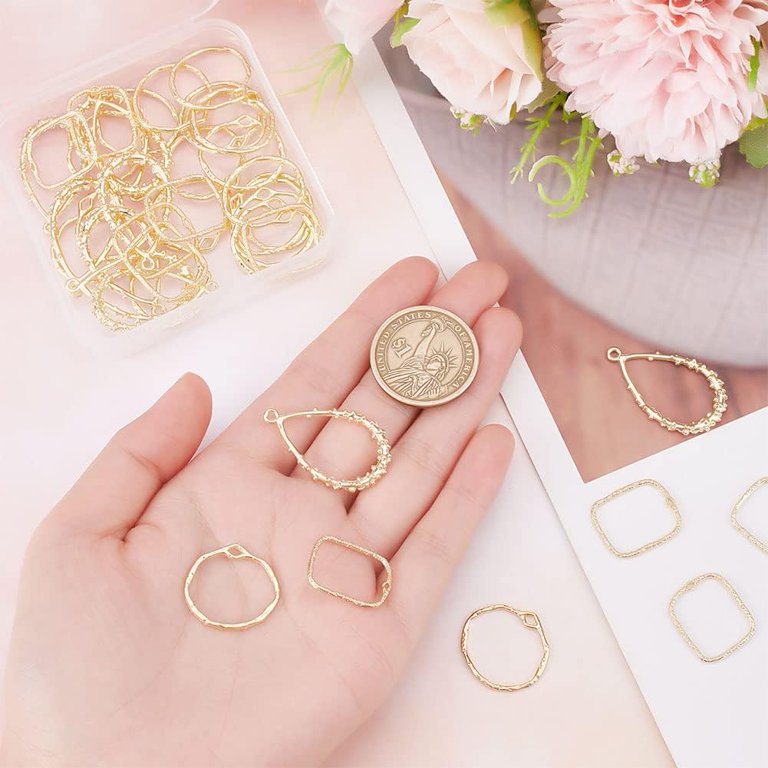 20Pcs Ring Circle Shape Charm Open Back Bezel Charm Hollow Resin