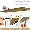thumbnail image 5 of Sorbus Extra Long Floating Shelves – Set of 3 Wall-Mounted Shelves (48"x9") for Bedroom, Kitchen, Living Room, Bathroom – Walnut Rustic Farmhouse Décor, 5 of 6