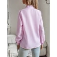 thumbnail image 6 of Biezeib Women's Spring Autumn Casual Shirt Long Sleeve Solid Color Ruffle Collar Button Up T-shirt, 6 of 6