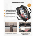 thumbnail image 3 of Maletin Para Laptop17 Plugadas Mochila Mujer Elegante Impermeable Acolchada Bandolera Convertible Malubero,  Negro, 3 of 5
