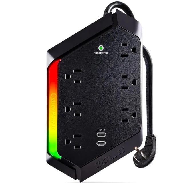 Surge Protector CyberPower GXS604C2 6 Outlets 2 USB-C 1.2m
