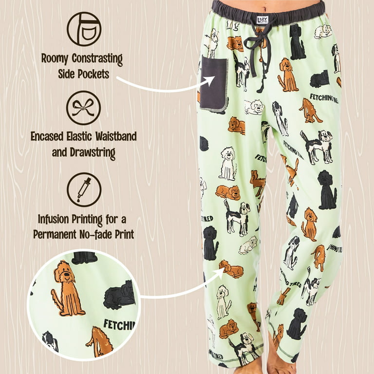 LazyOne Pajamas for Women, Cute Pajama Pants and Top Separates, Fetching  Tired, Dog, X-large