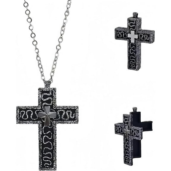 Thanos necklace Pro - 3D Printed Cross Necklace with Dark Box Ten Character Pendant,Vintage Hand-Forged Men's as well as Women's Pendant Jewellery,Fashion Unisex Gift Ideas[d265]