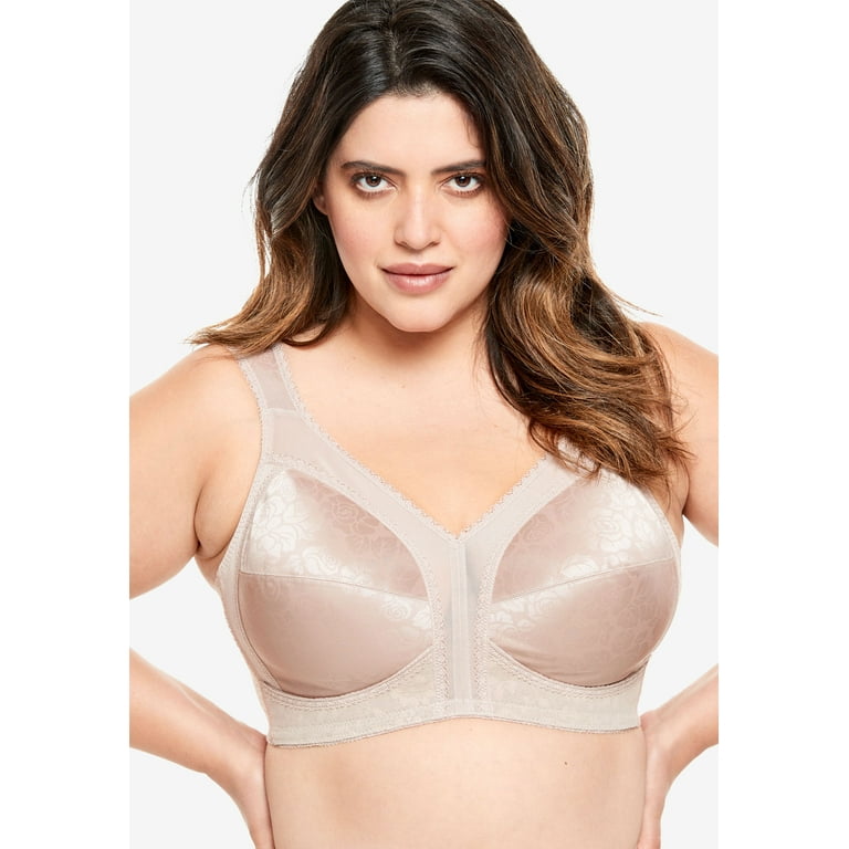 PLAYTEX Women's Plus Size 18 Hour Front-Close Wireless Bra with Flex Back  4695-44 DDD, White at  Women's Clothing store: Bras