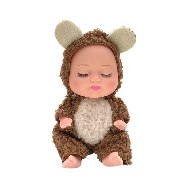 Aodebiao Mini Doll Toys with Animal Costumes - Movable & Washable PVC Doll for Birthday Gift, Hand-Eye Coordination Learning Toy, Cute Companion for Toddlers Playtime