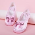 thumbnail image 5 of Miqool Kids Satin Ballet Dance Shoes Sequin Bow Soft Sole Slip-On Elastic Strap Gym Yoga Practice Dance Shoes for Toddler/Little/Big Kids, 5 of 9