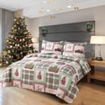 thumbnail image 5 of Green Essen Christmas Quilts Queen/Full Christmas Tree Bedspread Lightweight Snowlake Coverlet Festive Bedding Plaid Home Decor, 5 of 5