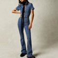 thumbnail image 2 of HBFAGFB Jumpsuit Womens Fashion Slim Street Retro High Waisted Zipper Denim Rompers BU1 Size M, 2 of 4