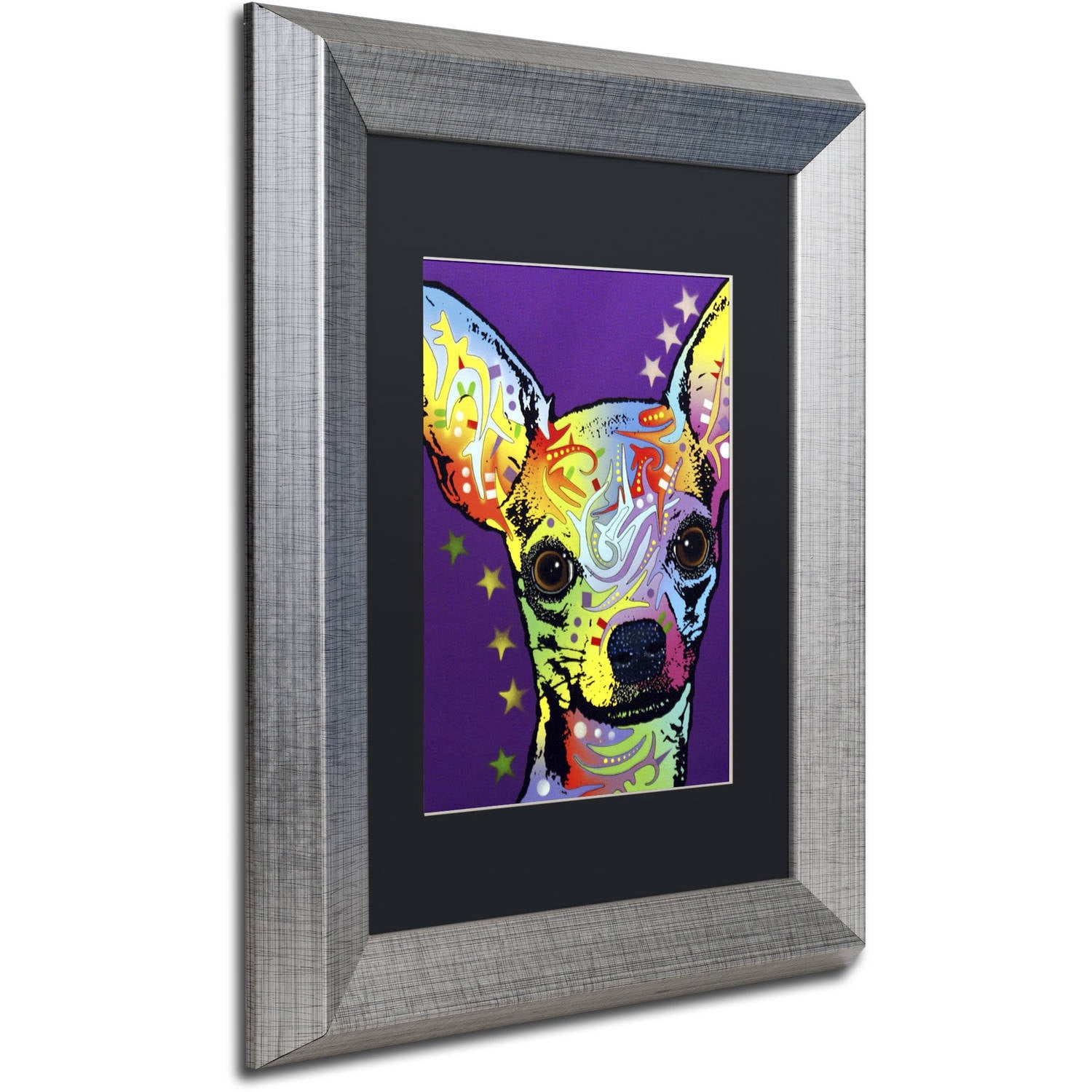 Trademark Fine Art "Chihuahua II" Canvas Art by Dean Russo, Black Matte, Silver Frame