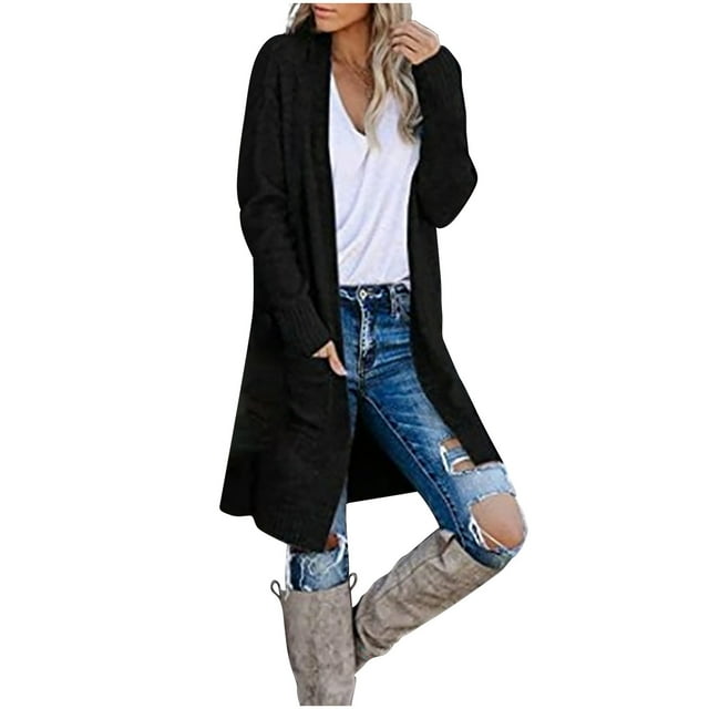 Cárdigan Suéteres Para Mujer Otoño Invierno Suéteres Casual Tejido Sólido Suelto Manga Larga Cuello en V Tops Odeerbi ODB178142