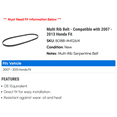 thumbnail image 2 of Multi Rib Belt - Compatible with 2007 - 2013 Honda Fit 2008 2009 2010 2011 2012, 2 of 2