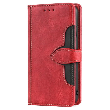 ZOLOHONI for Motorola Moto G4/G4 Plus Case 5.5-Inch,Magnetic Leather Kickstand Flip Slot Card Wallet Case&Cover,Red