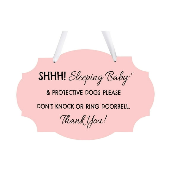 LifeSong Milestones Shaped Rope Sign for Front Door Design 3 - Sleeping Baby