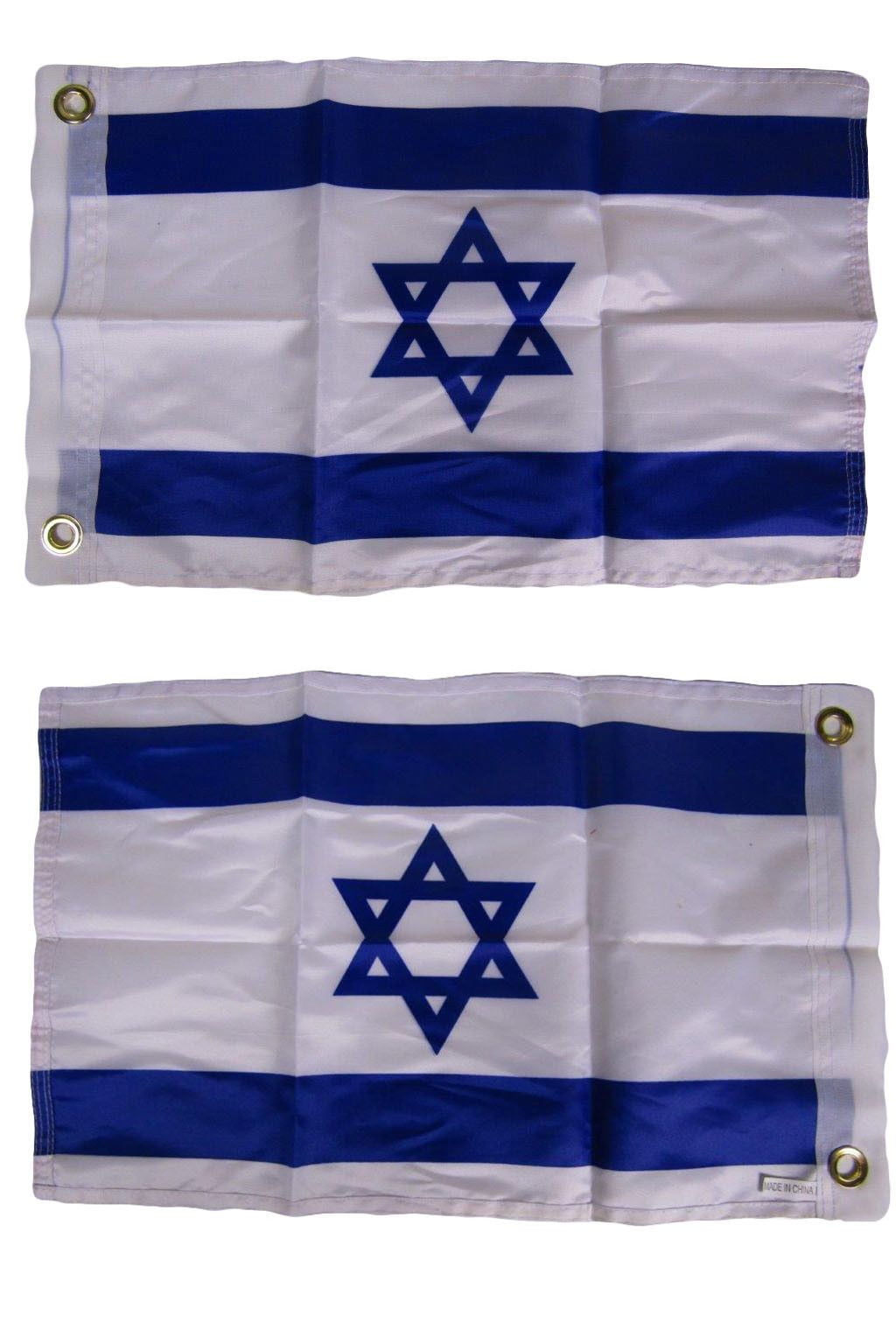 18"X12" Country Window Clip On Vehicle Flag Graphic+Hardware Israel Car Flag 