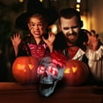 thumbnail image 4 of Halloween Skeleton Realistic Human Skull Head Bone Model With Flower And Glowing Eyes Human Anatomy Head Skeleton Model Human Skeleton Statue Halloween Decor, 4 of 6