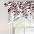 thumbnail image 5 of Tie Up Valances for Windows, Leaves Adjustable Valance Curtains Window Treatment for Living Room/Bedroom Windows, Pink Brown Summer Botanical Rod Pocket Kitchen Curtains & Drapes 60x18 Inch, 5 of 9