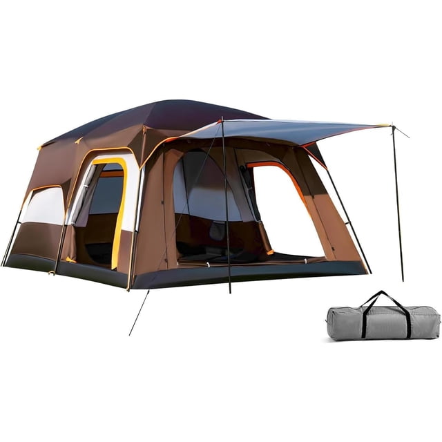 Casa de Campaña Portátil, Tienda de Campaña para Personas, Tienda Familiar de Fácil Instalación, Tienda para Acampar Impermeable con Alfombra de Piso y Toldo de Puerta, Adecuado para Al Aire