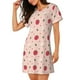 thumbnail image 2 of Fotbe Strawberry Bata de Dormir para Mujer con Estampado, Camisón de Algodón de Manga Corta, Ropa de Dormir Casual, 2 of 6