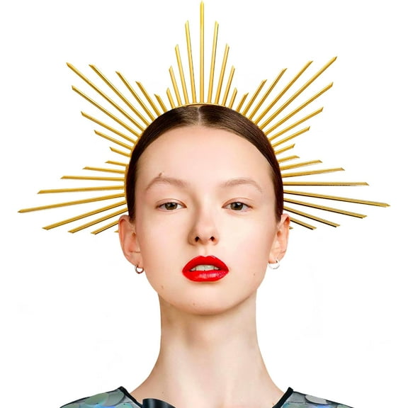 Women’s Mary Halo Crown Zip Tie Spiked Halo Crown Headpiece Goddess for Halloween