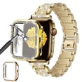 thumbnail image 1 of Antank Compatible for Apple Watch Series 7 41mm Band with Screen Protector Case Jewellery Replacement Metal Strap & 2-Pack Bling Full Cover Protective Case, 1 of 10