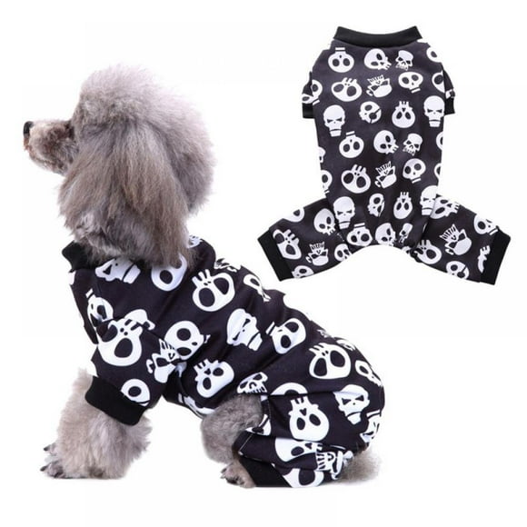 Halloween Dog Jumpsuit Skull Shirt Pet Pajamas Bodysuit for Small Doggie Onesies