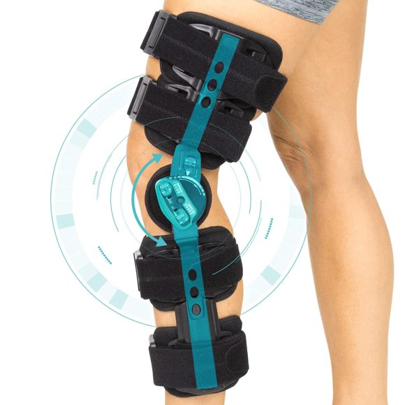 Vive ROM Genouillère - Immobilisateur Articulé pour Blessure ACL, MCL et PCL - Stabilisateur d'Orthèse pour Femmes et Hommes - Support de Récupération Ajustable pour Orthopédique