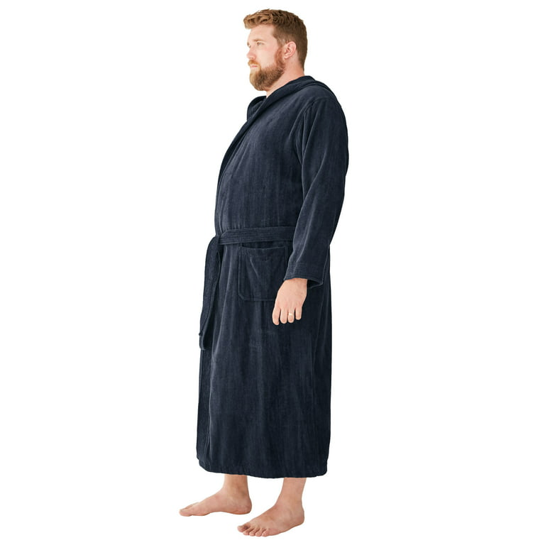   Essentials Men's Lightweight Waffle Robe (Available in  Big & Tall), Navy, 3X-Large Big : Clothing, Shoes & Jewelry
