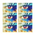 thumbnail image 2 of MKHERT Abstract Mosaic Women Eyes Beaming Makeup Polygon Effect Placemats Table Mats for Dining Room Kitchen Table Decoration 12x18 inch,Set of 6, 2 of 4